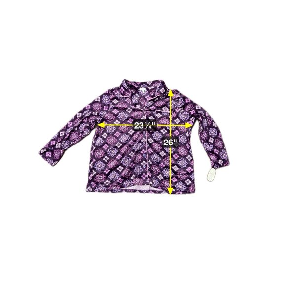 Secret Treasures NWT Plum Purple Floral Pajama Set Button Up Top SZ 3XL - Picture 13 of 15